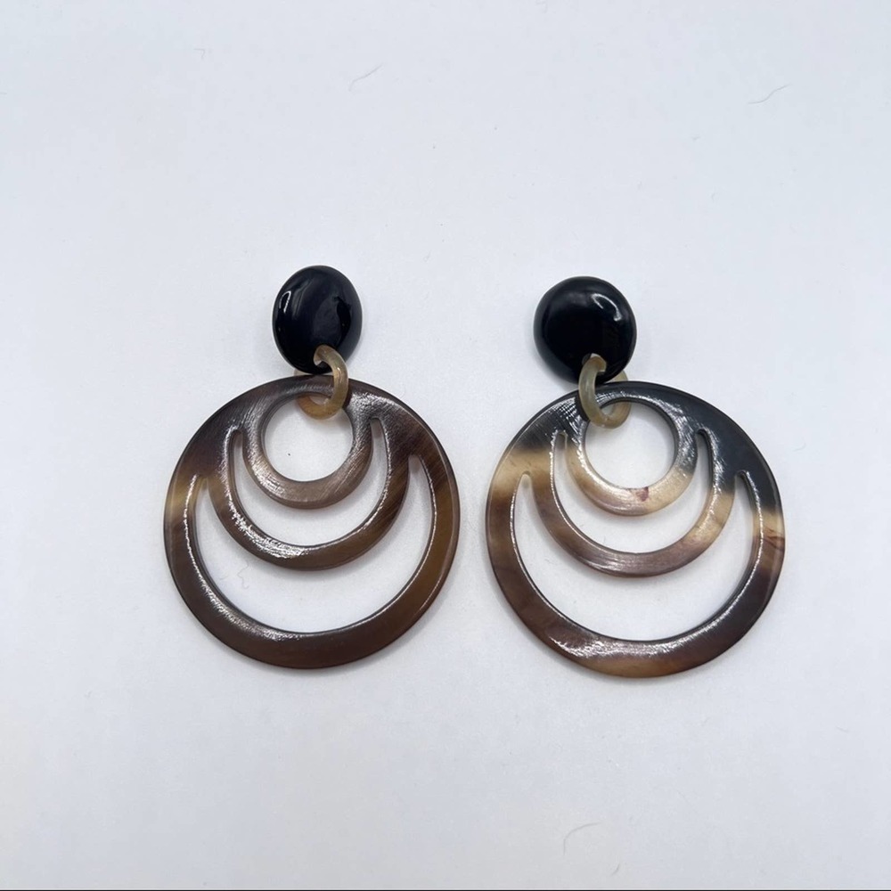 Artist made Water Buffalo Horn Earrings